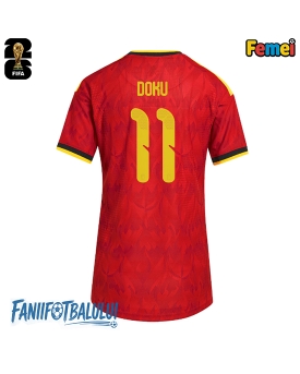 Belgia Jeremy Doku #11 Echipament de Fotbal Replică Mondial 2026 Femei Acasa Belgia Jeremy Doku #11 Echipament de Fotbal Replică Mondial 2026 Femei Acasa